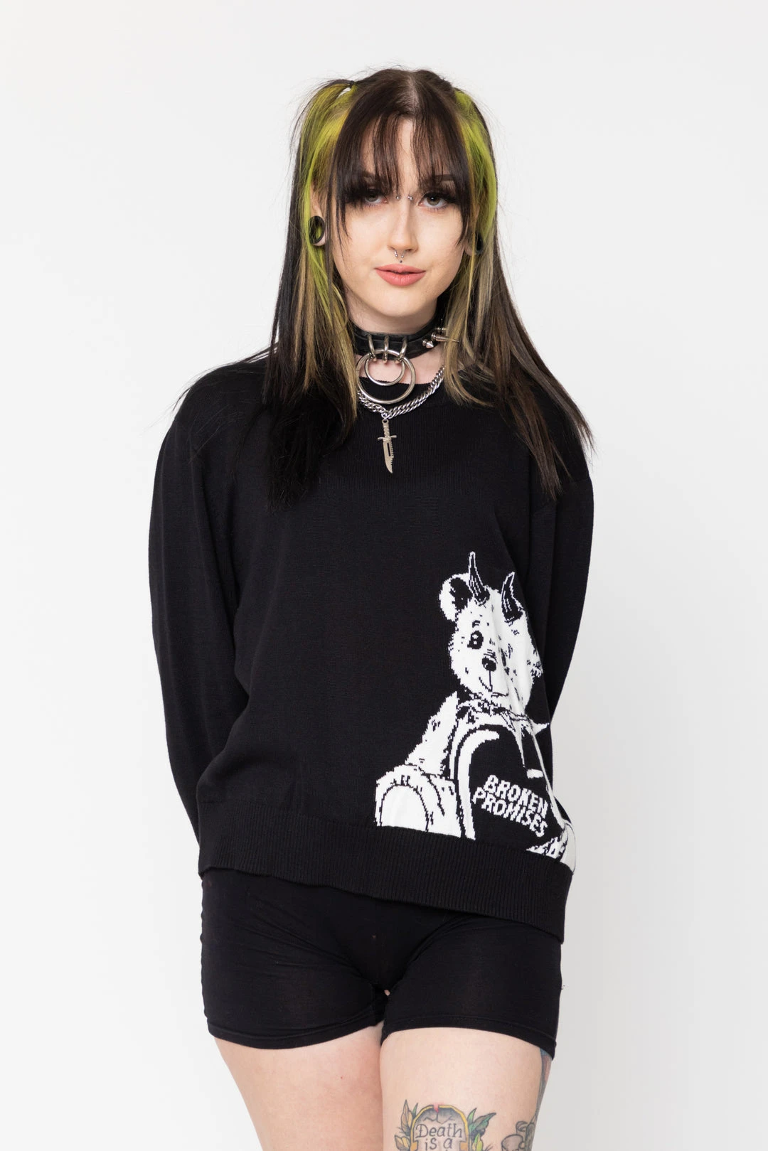 BROKEN PROMISES Unbearable Knit Sweater Womens' Tops