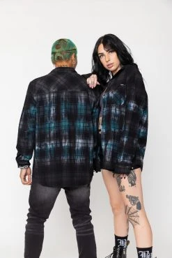 BROKEN PROMISES Slogan Bamboo Dye Flannel