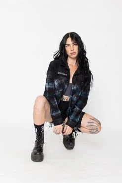 BROKEN PROMISES Slogan Bamboo Dye Flannel