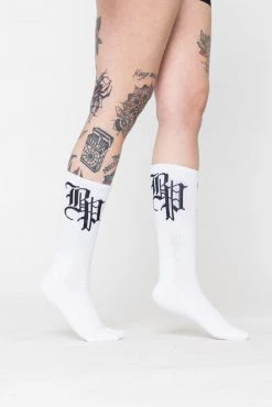 BROKEN PROMISES BP Lock Up Socks - White Accessories