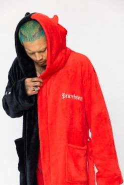 BROKEN PROMISES Red/Black Split Devil Horn Robe
