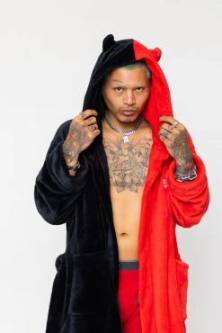 BROKEN PROMISES Red/Black Split Devil Horn Robe