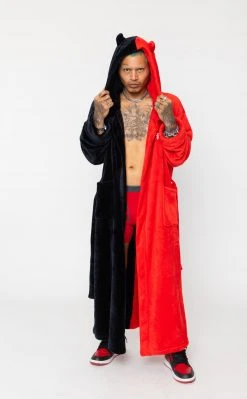 BROKEN PROMISES Red/Black Split Devil Horn Robe