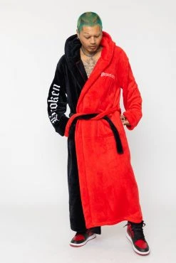 BROKEN PROMISES Red/Black Split Devil Horn Robe