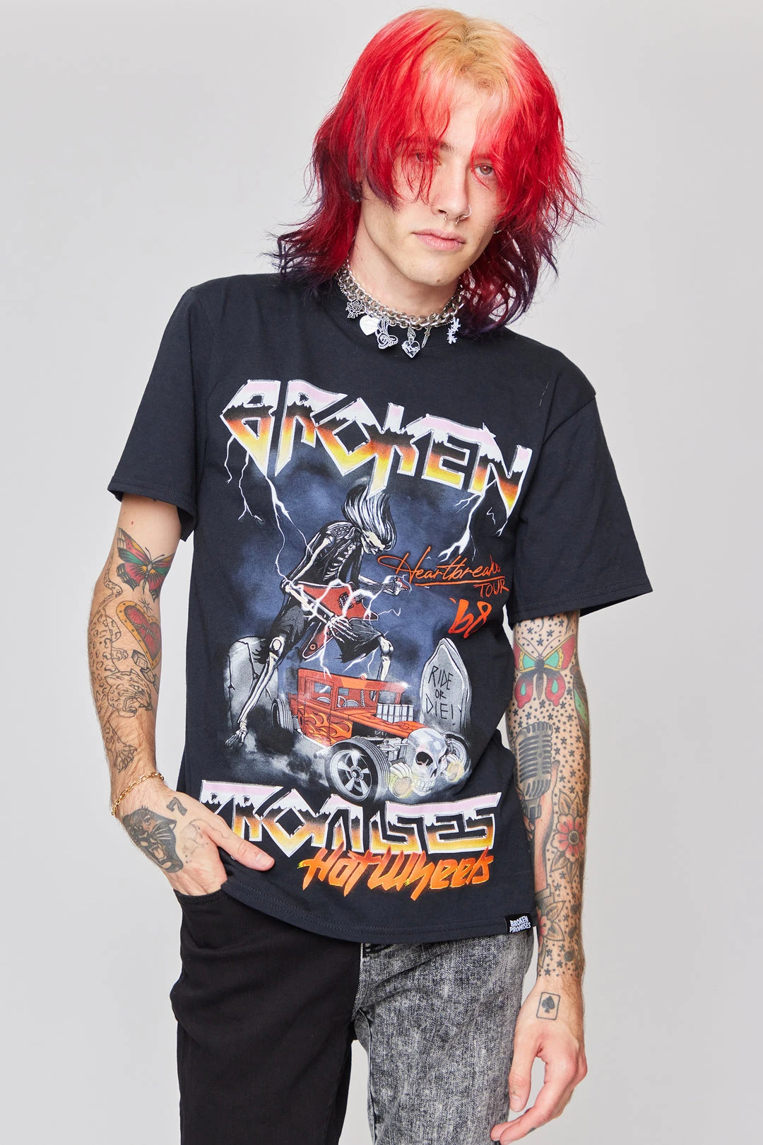 BROKEN PROMISES Shirts BP X Hot Wheels Tour Tee Blk