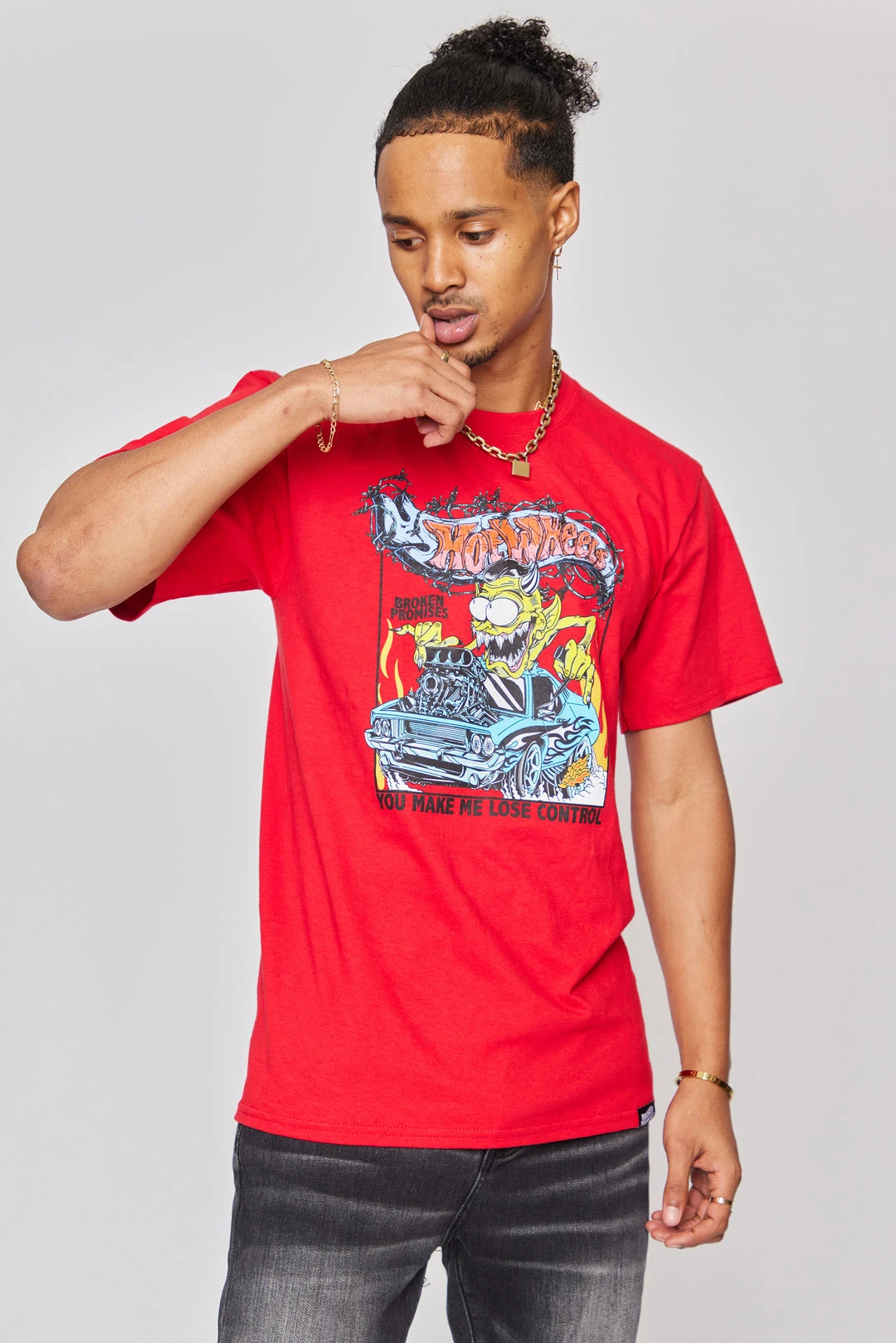 BROKEN PROMISES BP X Hot Wheels Control Tee Red