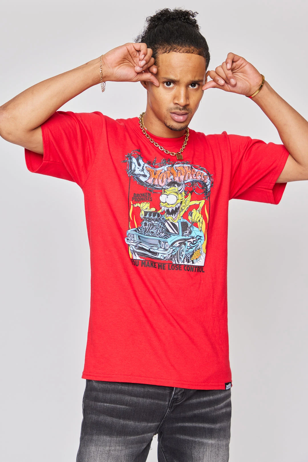 BROKEN PROMISES BP X Hot Wheels Control Tee Red