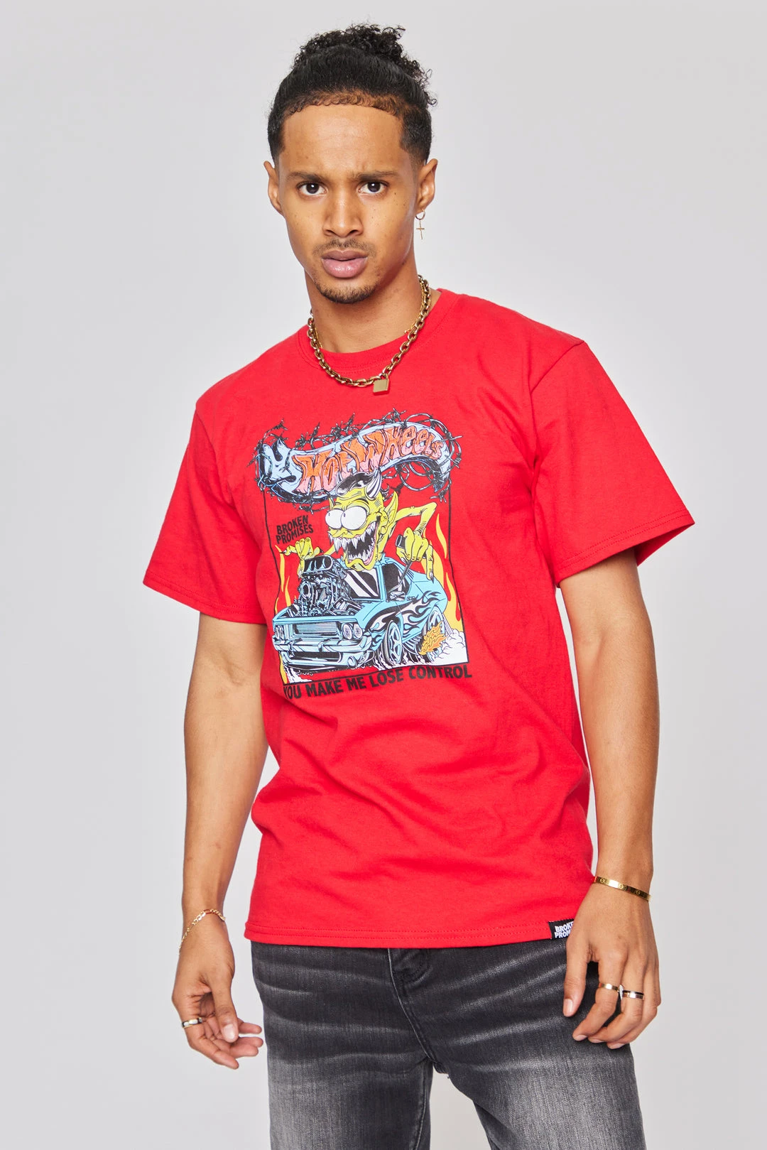 BROKEN PROMISES BP X Hot Wheels Control Tee Red