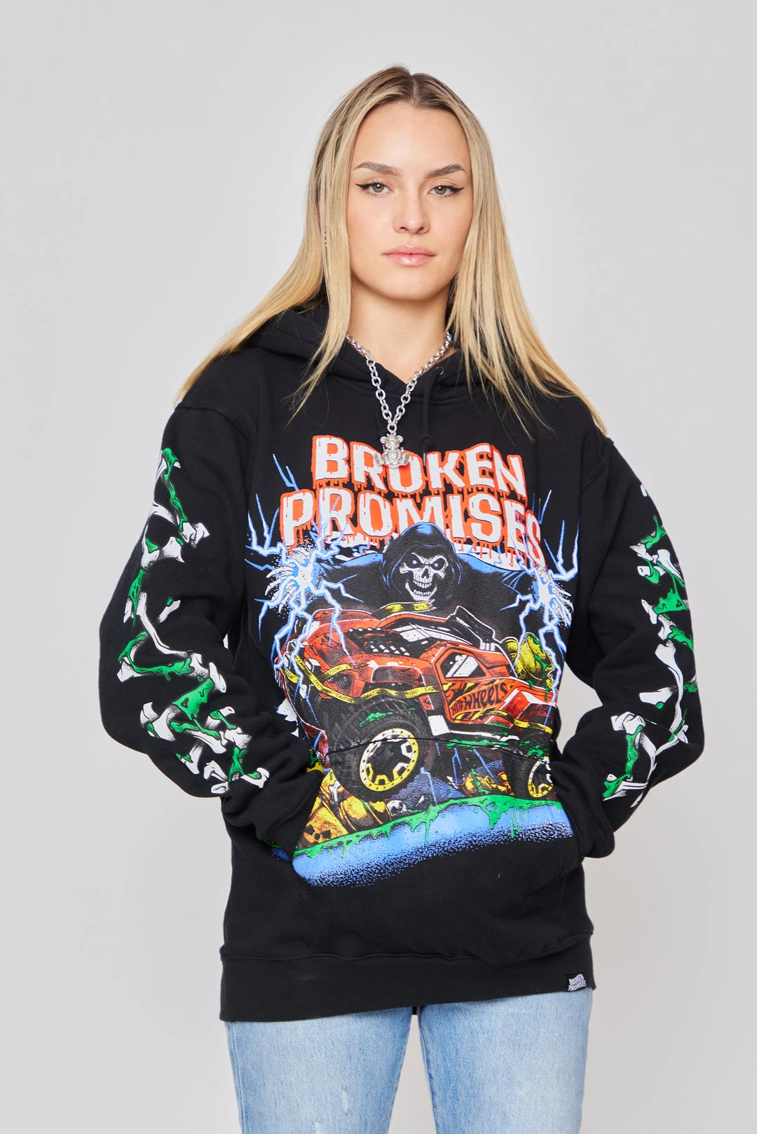 BROKEN PROMISES Hoodies BP X Hot Wheels Drive Me Crazy Hoodie Black