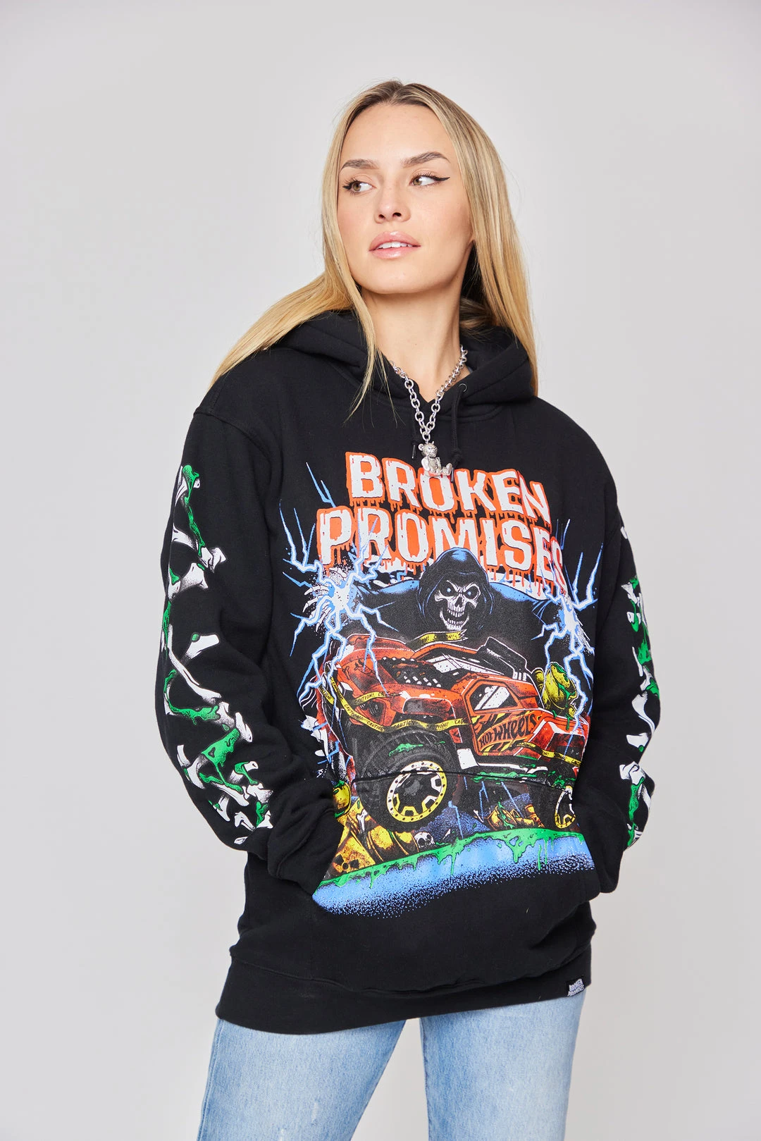 BROKEN PROMISES Hoodies BP X Hot Wheels Drive Me Crazy Hoodie Black