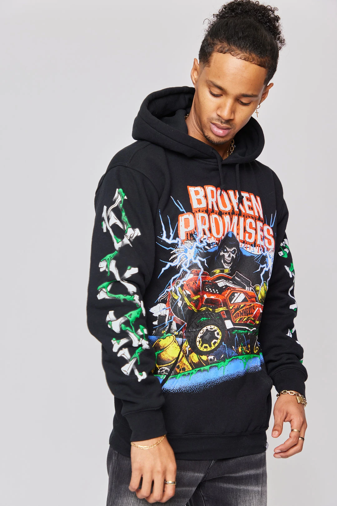BROKEN PROMISES Hoodies BP X Hot Wheels Drive Me Crazy Hoodie Black