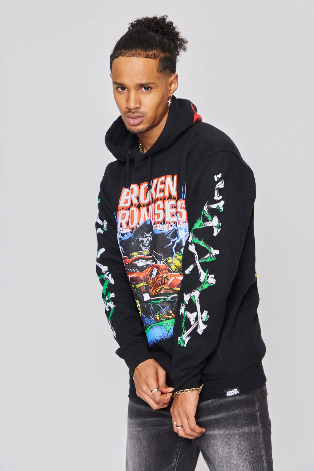 BROKEN PROMISES Hoodies BP X Hot Wheels Drive Me Crazy Hoodie Black