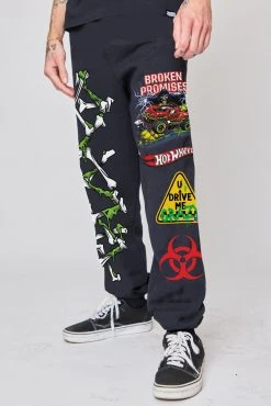 BROKEN PROMISES BP X Hot Wheels Drive Me Crazy Sweats Black Bottoms