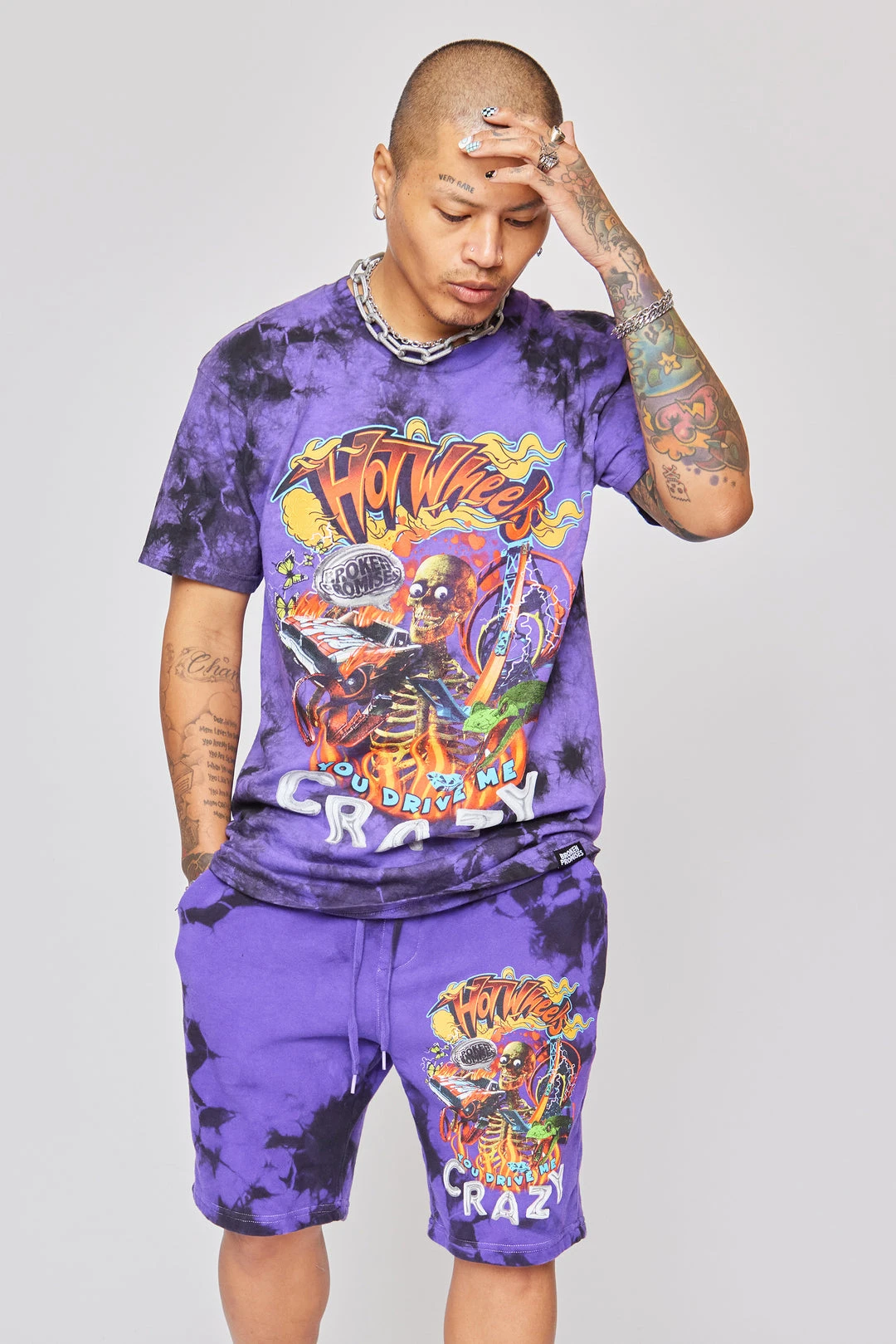 BROKEN PROMISES BP X Hot Wheels Track Shorts Purple