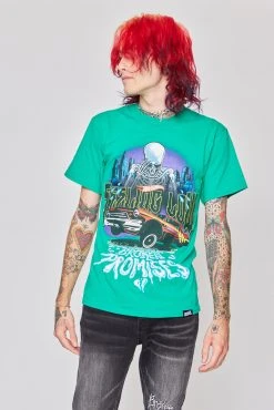 BROKEN PROMISES Shirts BP X Hot Wheels Feeling Low SST Green