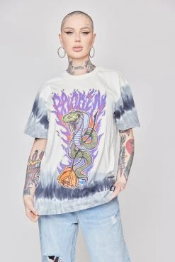 CASH Bad Chemistry Stripe Dye Tee White/Grey Shirts