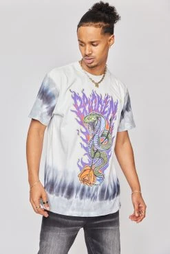 CASH Bad Chemistry Stripe Dye Tee White/Grey Shirts