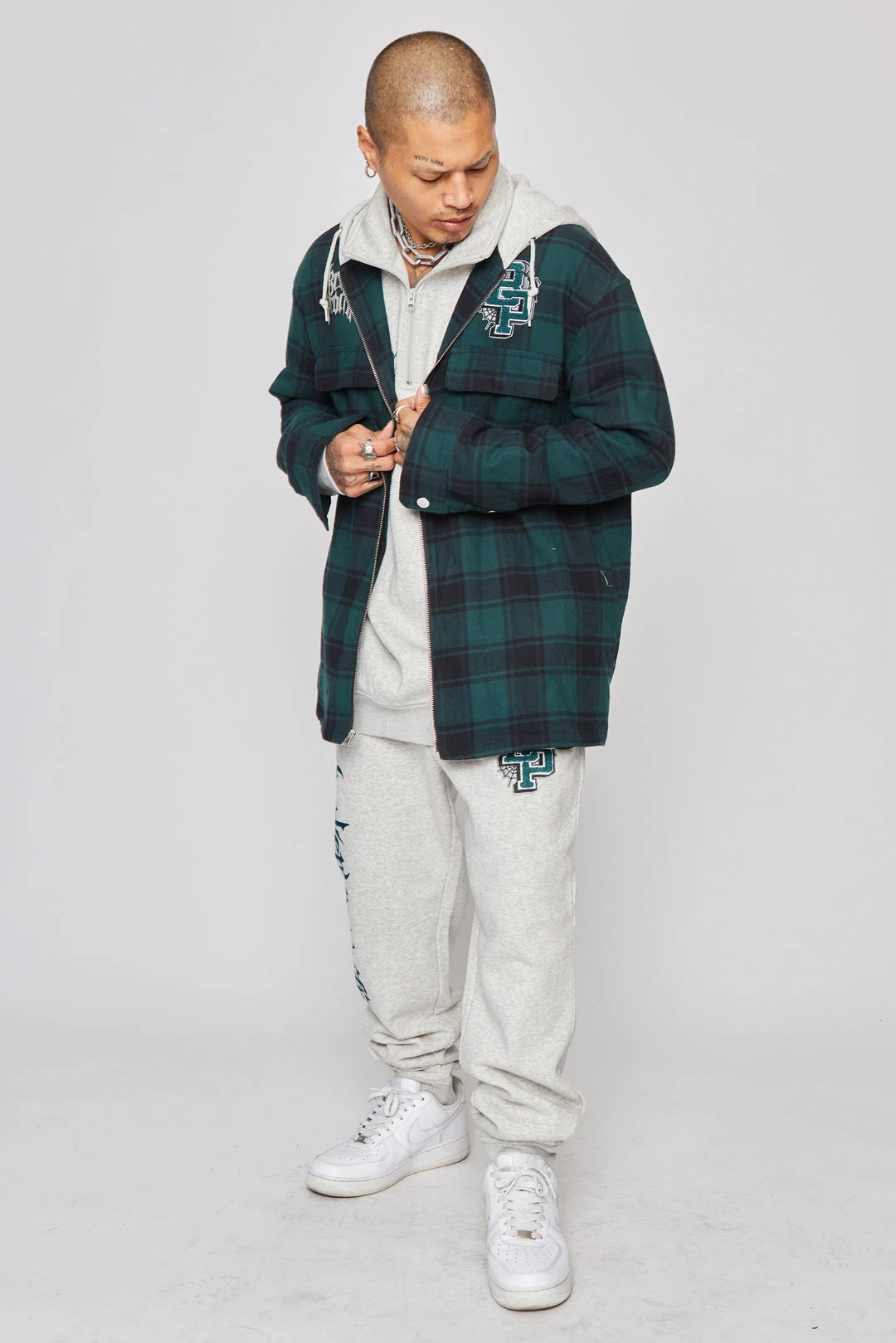 BROKEN PROMISES Poor Sport Flannel Zip Up Shirts