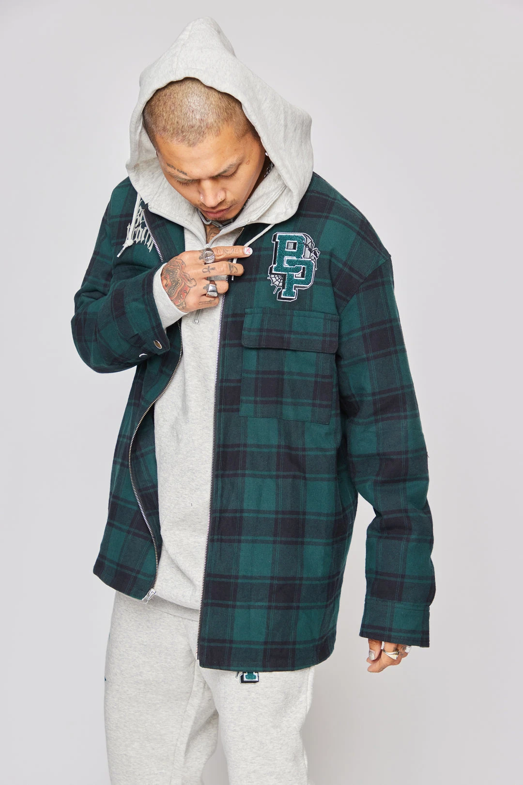 BROKEN PROMISES Poor Sport Flannel Zip Up Shirts