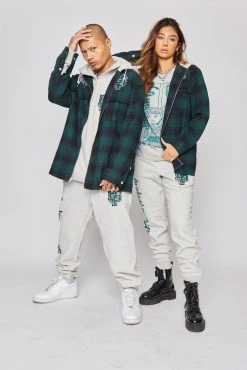 BROKEN PROMISES Poor Sport Flannel Zip Up Shirts