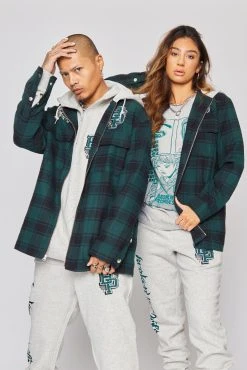 BROKEN PROMISES Poor Sport Flannel Zip Up Shirts