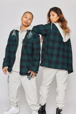 BROKEN PROMISES Poor Sport Flannel Zip Up Shirts