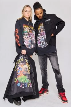 BROKEN PROMISES Emotional Crew Jacket Black