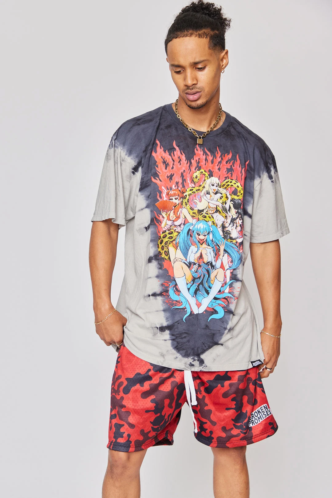 BROKEN PROMISES Demon Camo Shorts Bottoms