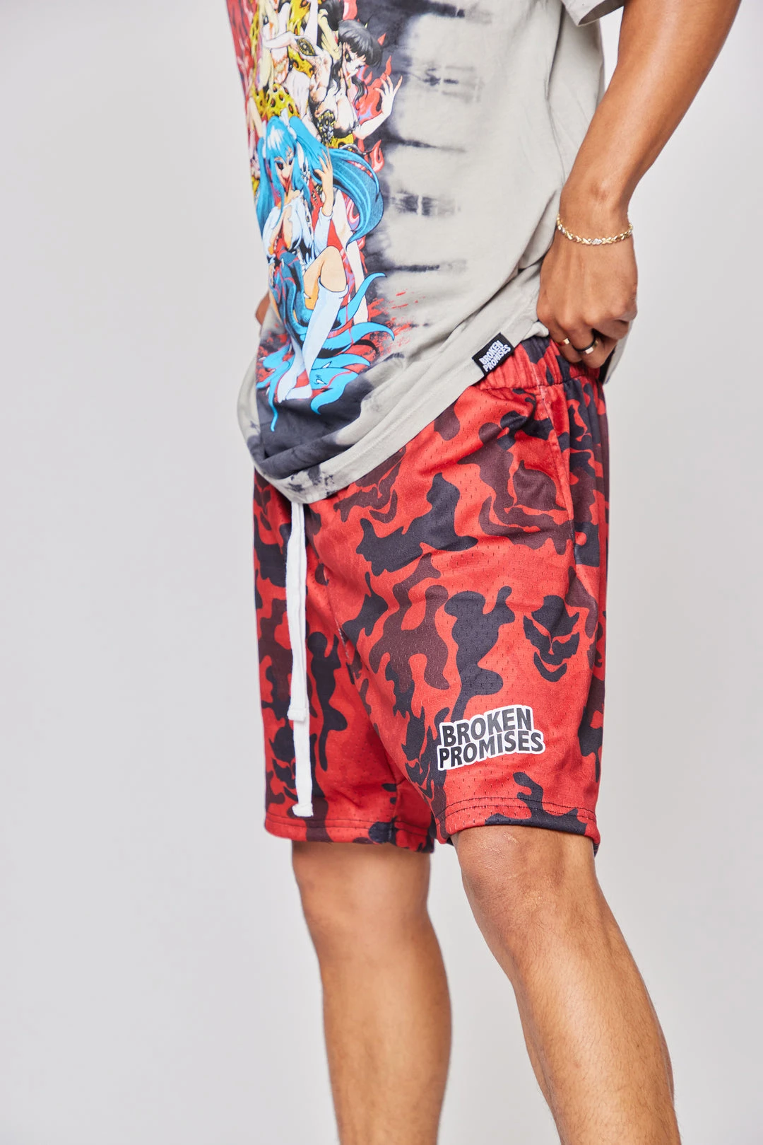 BROKEN PROMISES Demon Camo Shorts Bottoms