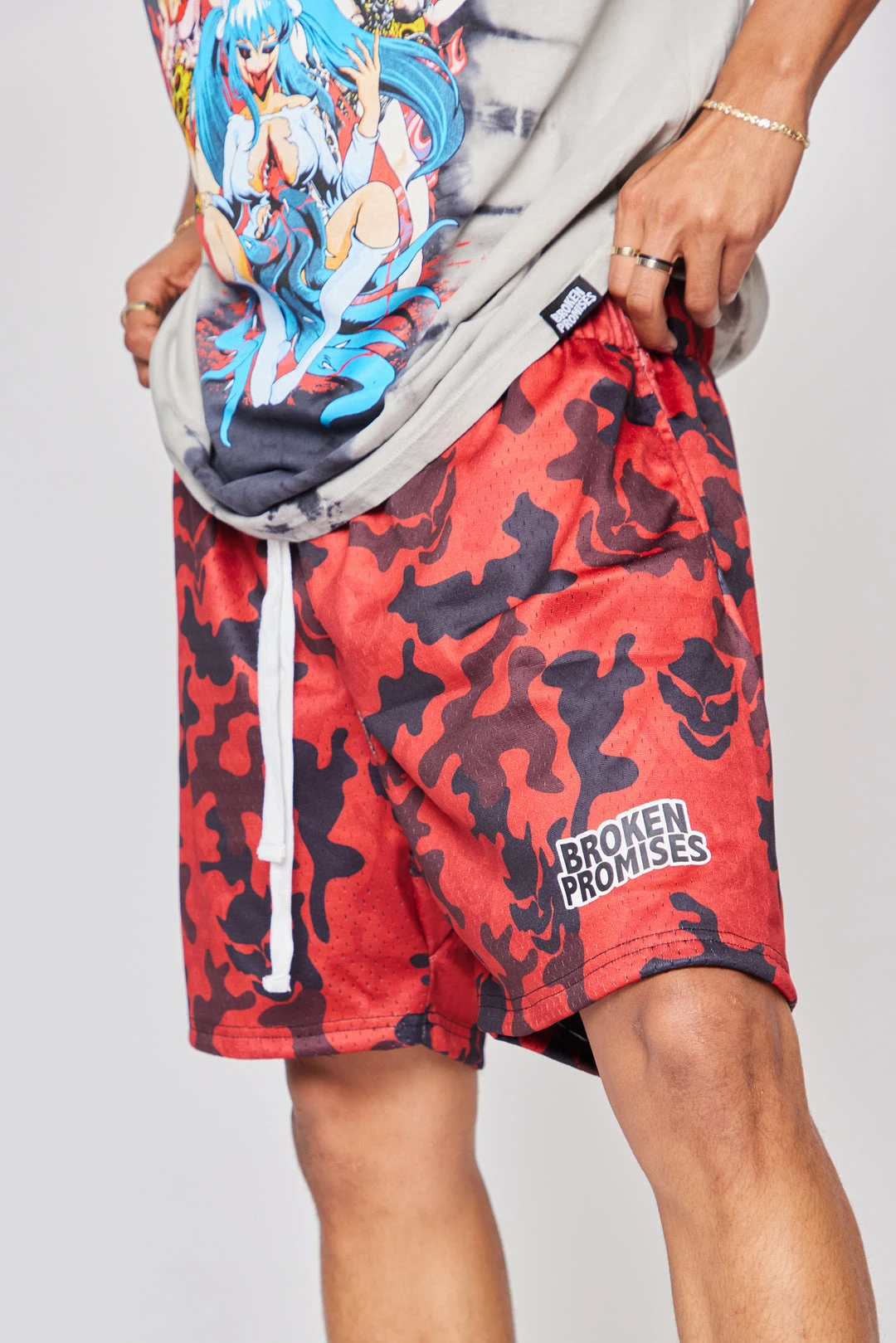 BROKEN PROMISES Demon Camo Shorts Bottoms