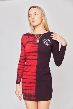 BROKEN PROMISES Womens Riot Split Dye L/S Dress