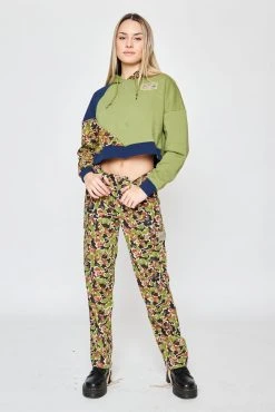 BROKEN PROMISES Hoodies Reaper Camo Patchwork Crop Hoodie