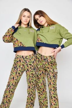 BROKEN PROMISES Hoodies Reaper Camo Patchwork Crop Hoodie