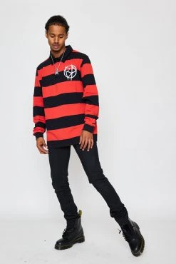 BROKEN PROMISES Shirts Riot Striped Polo L/S