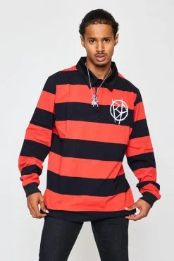 BROKEN PROMISES Shirts Riot Striped Polo L/S