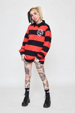 BROKEN PROMISES Shirts Riot Striped Polo L/S