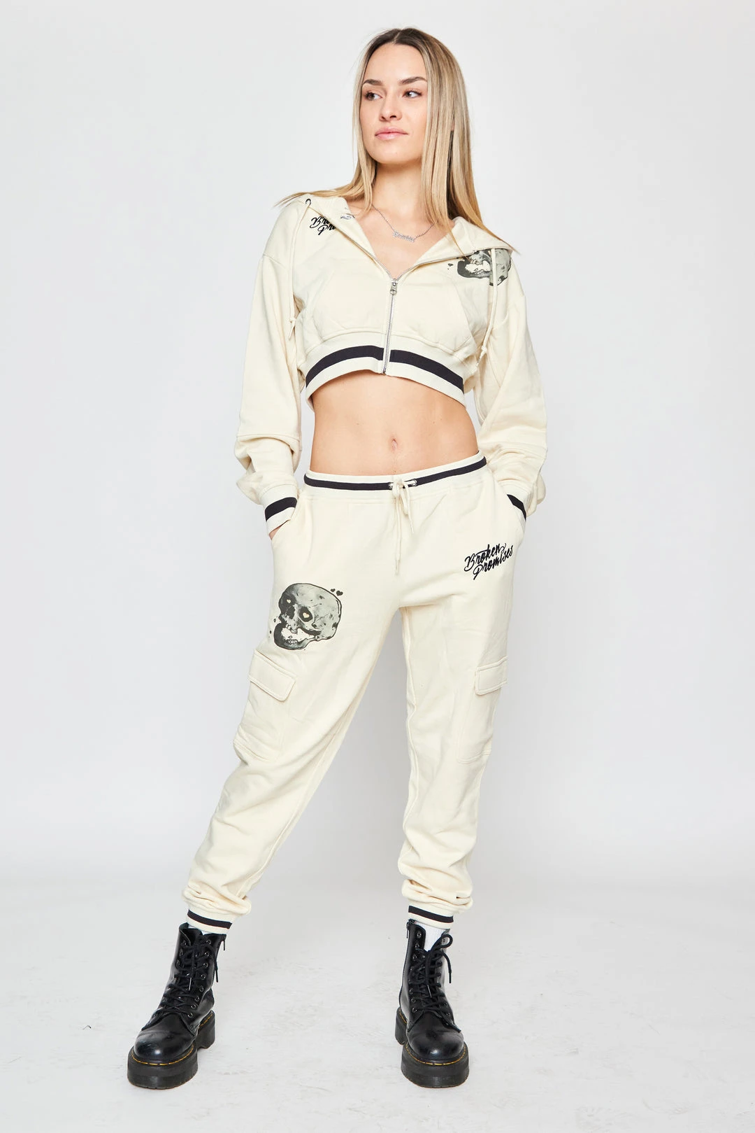 BROKEN PROMISES Jawbreaker Crop Hoodie