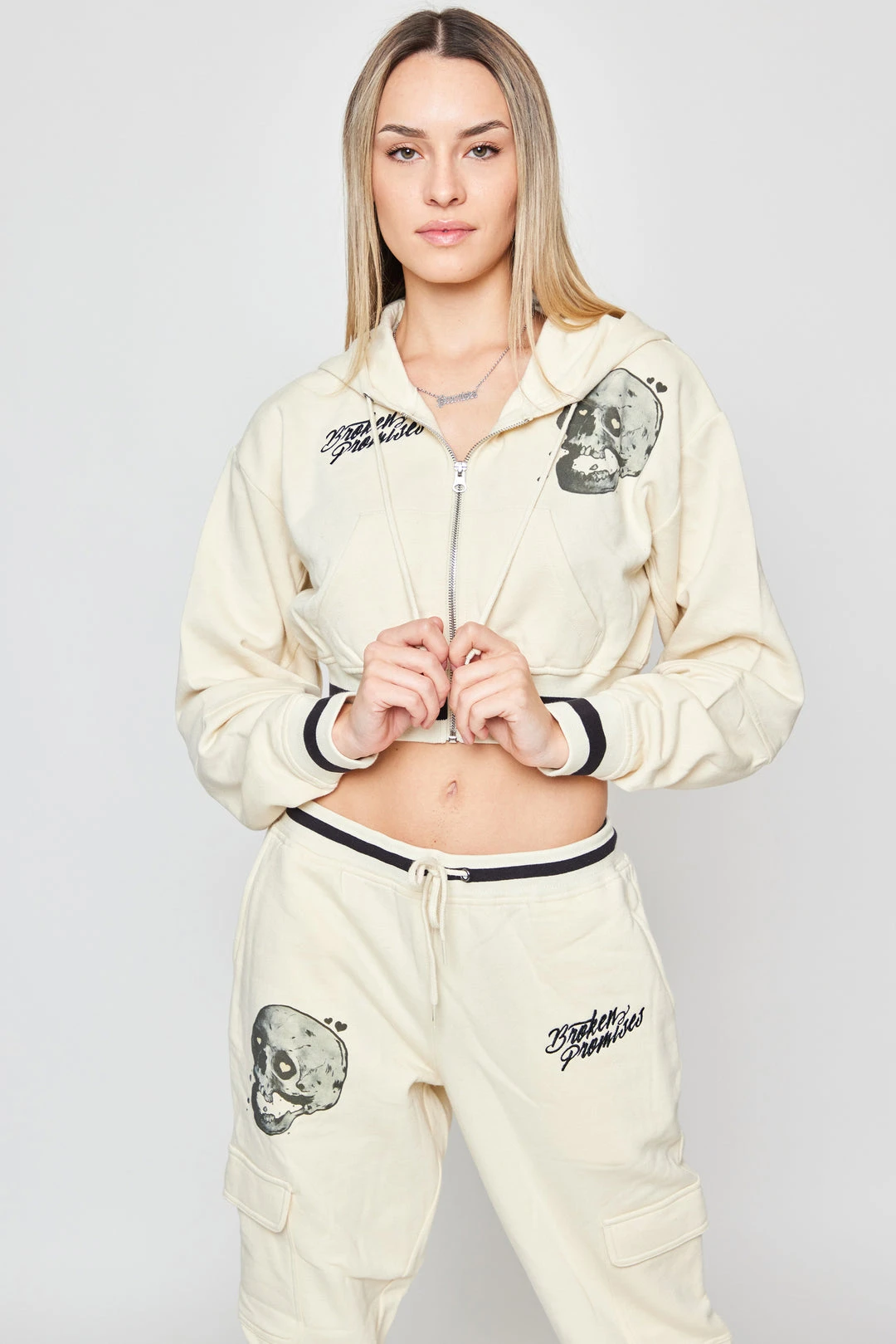 BROKEN PROMISES Jawbreaker Crop Hoodie