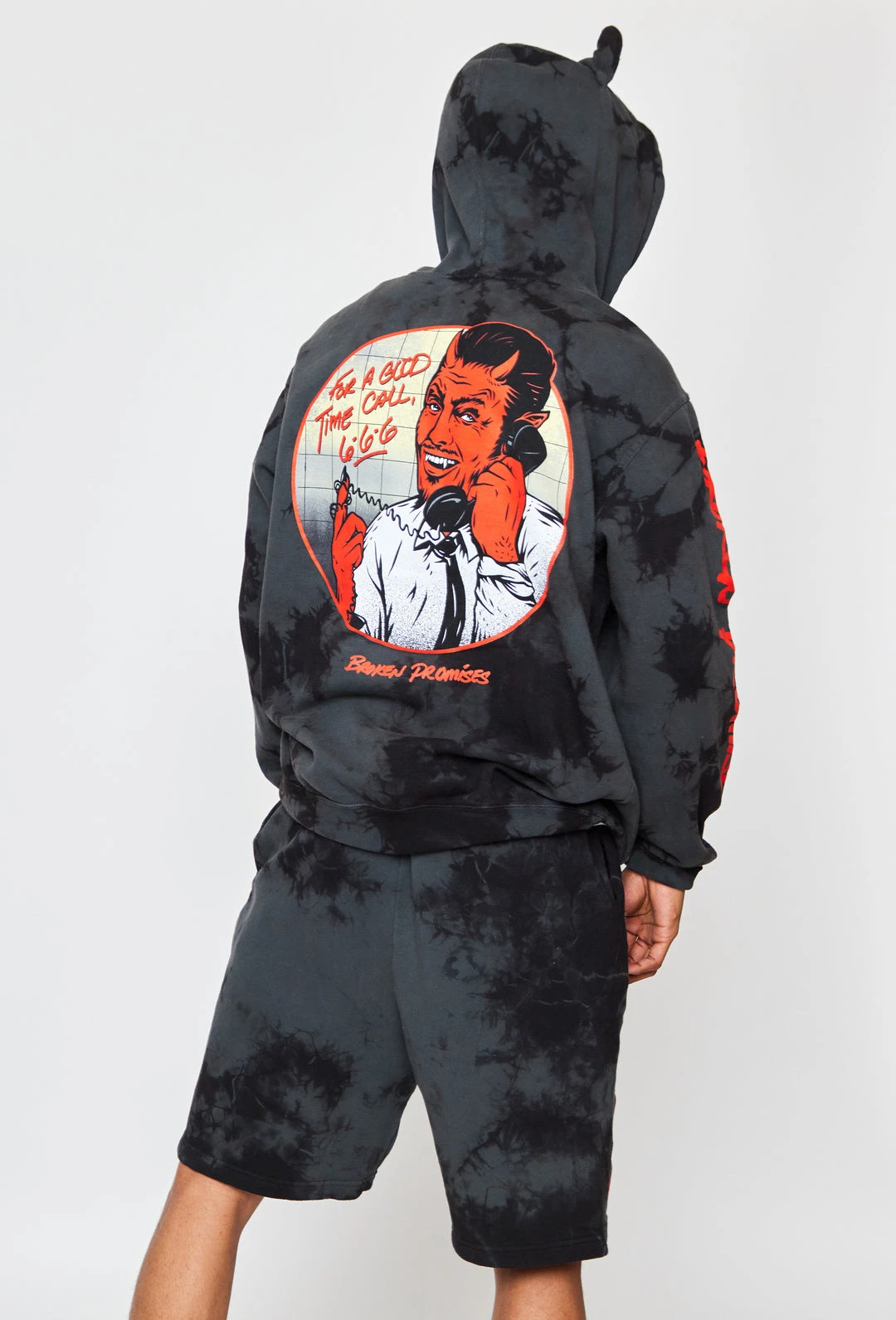 CASH Call 666 Crystal Wash Horn Hoodie Black Hoodies