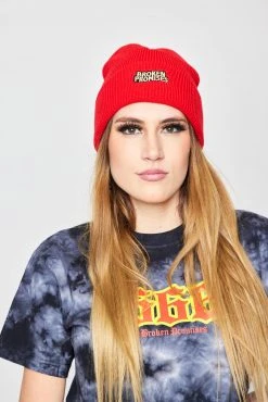 BROKEN PROMISES Headwear Last Call Beanie Red