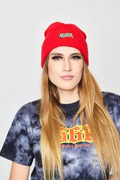 BROKEN PROMISES Headwear Last Call Beanie Red