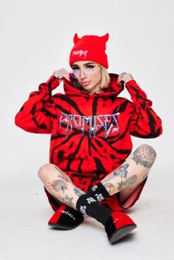 CASH Headbang Horn Hoodie Spiral Red/Black