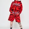CASH Headbang Shorts Spiral Red/Black Tie Dye Hoodies
