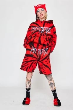 CASH Headbang Shorts Spiral Red/Black Tie Dye Hoodies