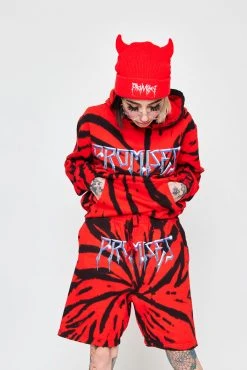 CASH Headbang Shorts Spiral Red/Black Tie Dye Hoodies