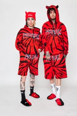 CASH Headbang Horn Hoodie Spiral Red/Black