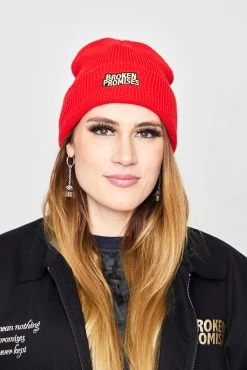 BROKEN PROMISES Headwear Last Call Beanie Red