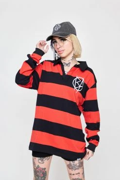 BROKEN PROMISES Shirts Riot Striped Polo L/S