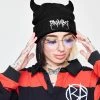 CASH Graveyard Devil Horn Beanie - Black Headwear
