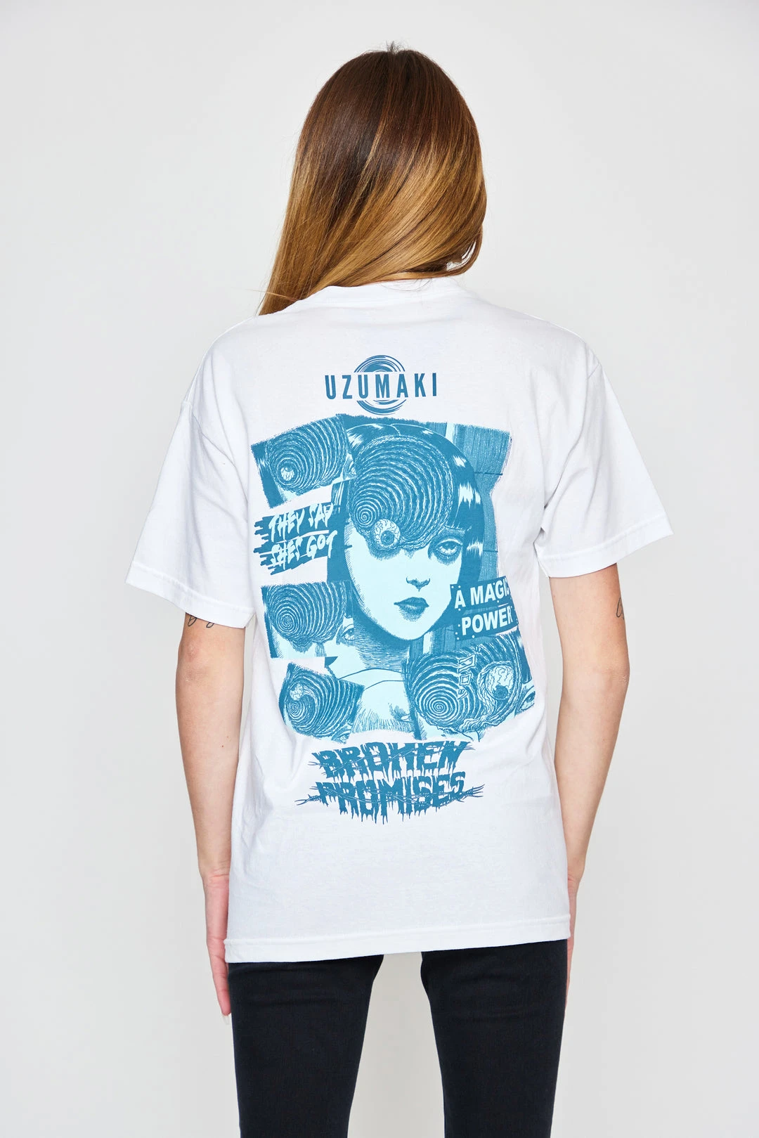 BROKEN PROMISES Shirts Junji Ito Magic Power S/S White